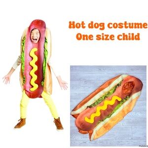 Hot dog Halloween costume cosplay one piece all over 2 sided dress up outfit